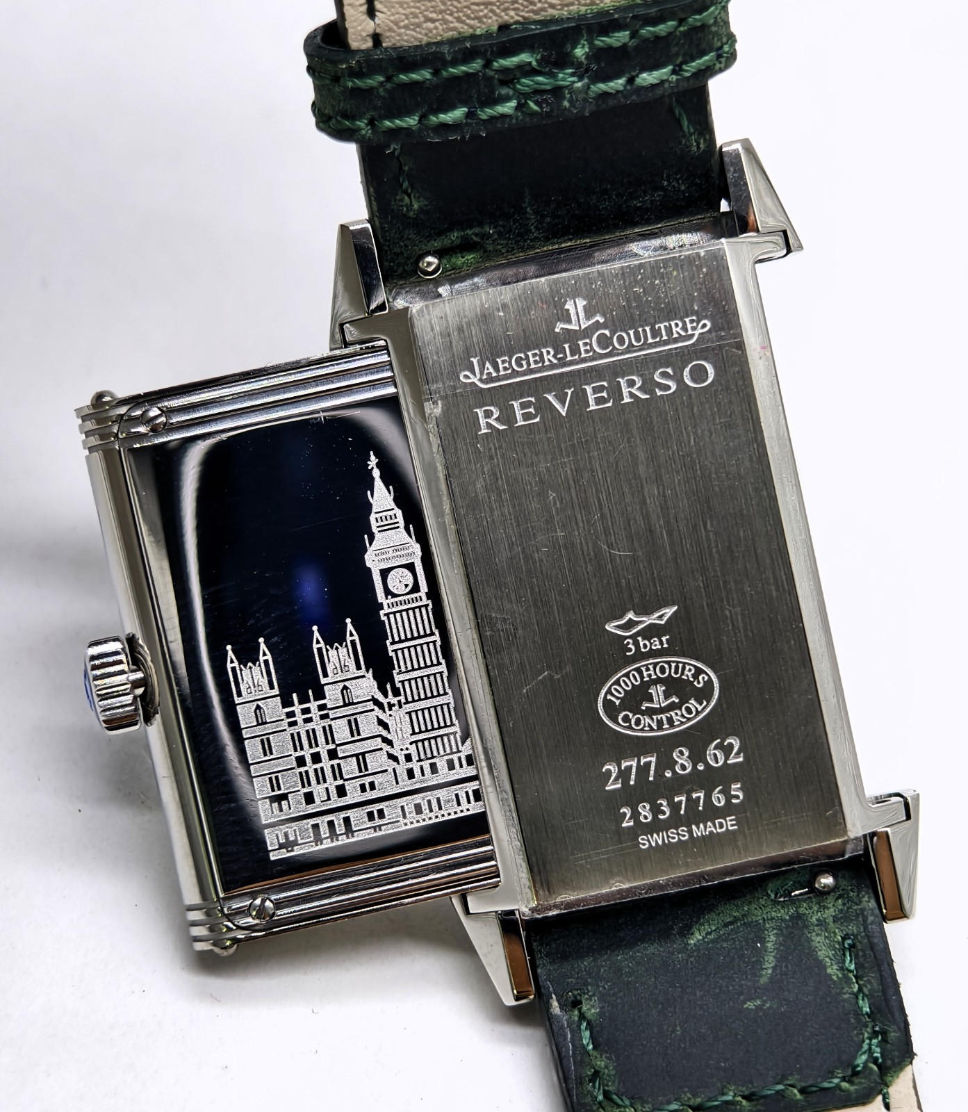 Luxury Jaeger Lecaultre Reverso Green Sub Dial Quartz Men’s Wrist Watch Pen