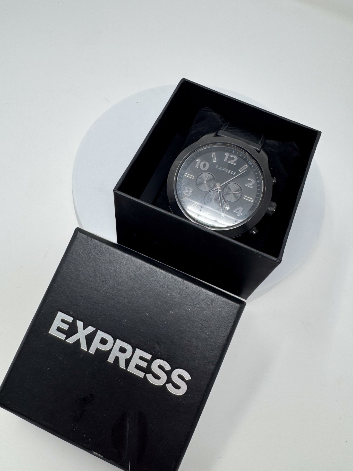 Express Men’s Watch Black Chronograph FMDEX1573 Stainless Steel Japan Movt Box