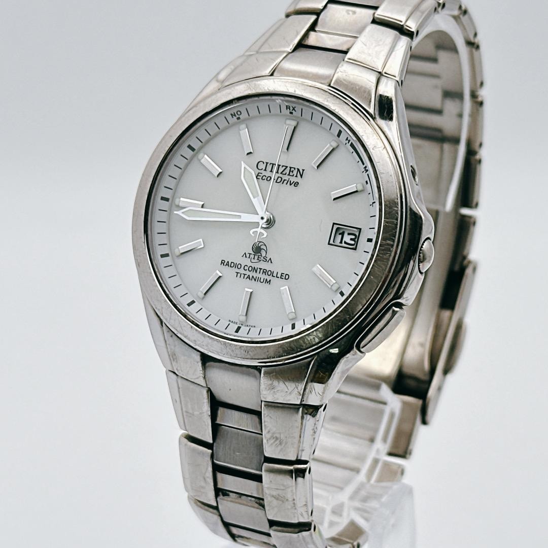 Citizen H410-T003788 Attesa Eco-Drive Quartz Solar Titanium Date Mens Watch