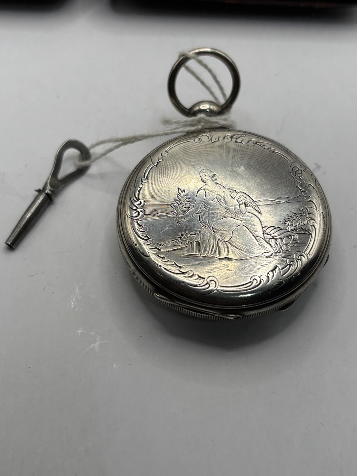 Antique Sandoz & Son Paris Silver Cylinder Key Wind Pocket Watch Fancy Dial