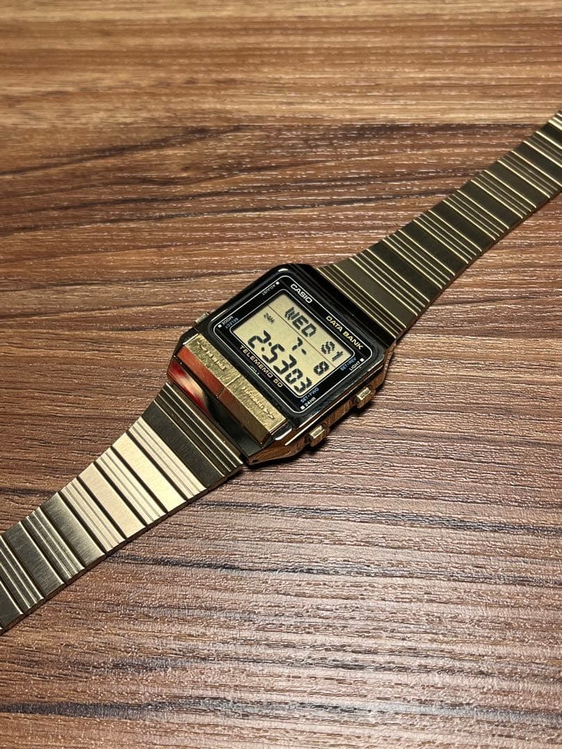 CASIO DATA BANK DB-500G Gold Digital Watch Working