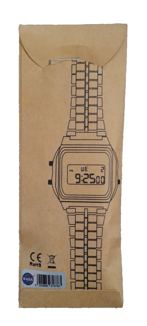 OFFICIAL NASA RETRO WORM LOGO DIGITAL WRISTWATCH GUNMETAL BRAND NEW!