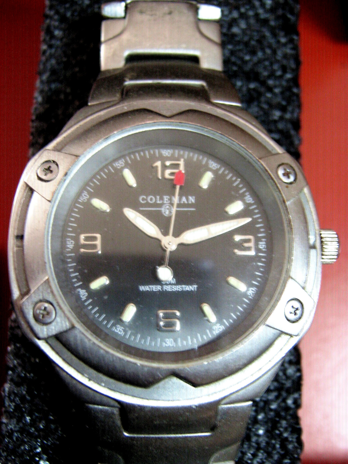 Coleman Men’s Rugged Outdoor Quartz Wrist Watch Black Dial Date Water Resistant