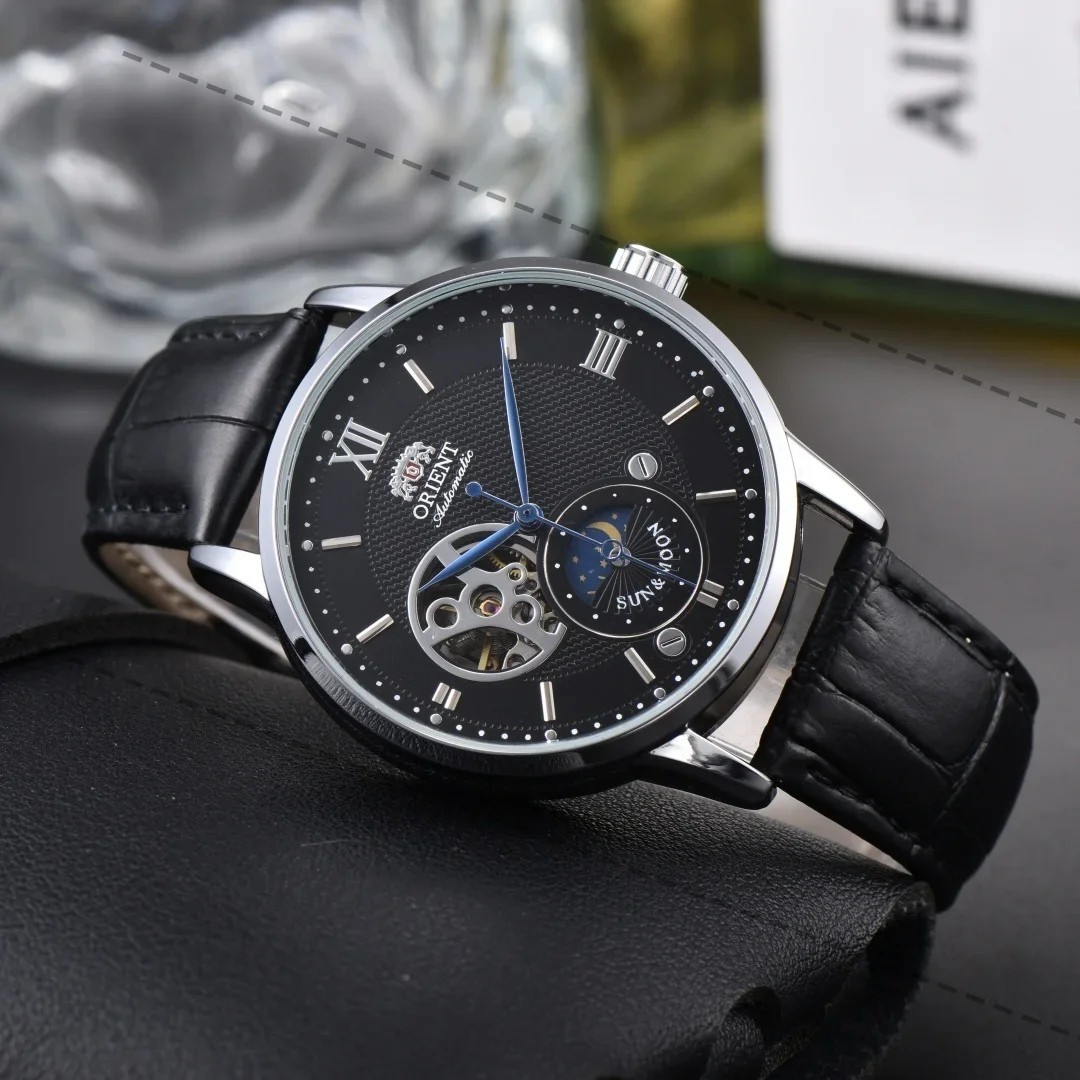 Orient Watch Japan Mechanical Movement Leather Strap Men Luxury Birthday Gift