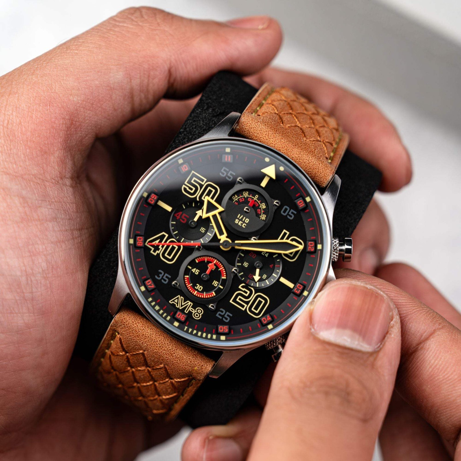 AVI-8 Hawker Typhoon Coningham Stainless Steel 42mm Japanese Quartz Wristwatch A