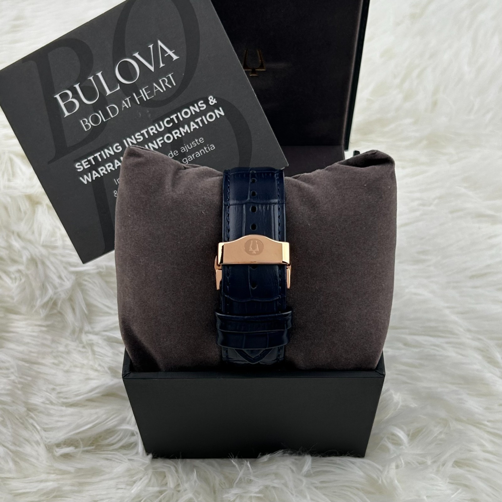 Bulova Classic 97B170 Men’s Quartz Chronograph Dial Blue Leather Strap Watch