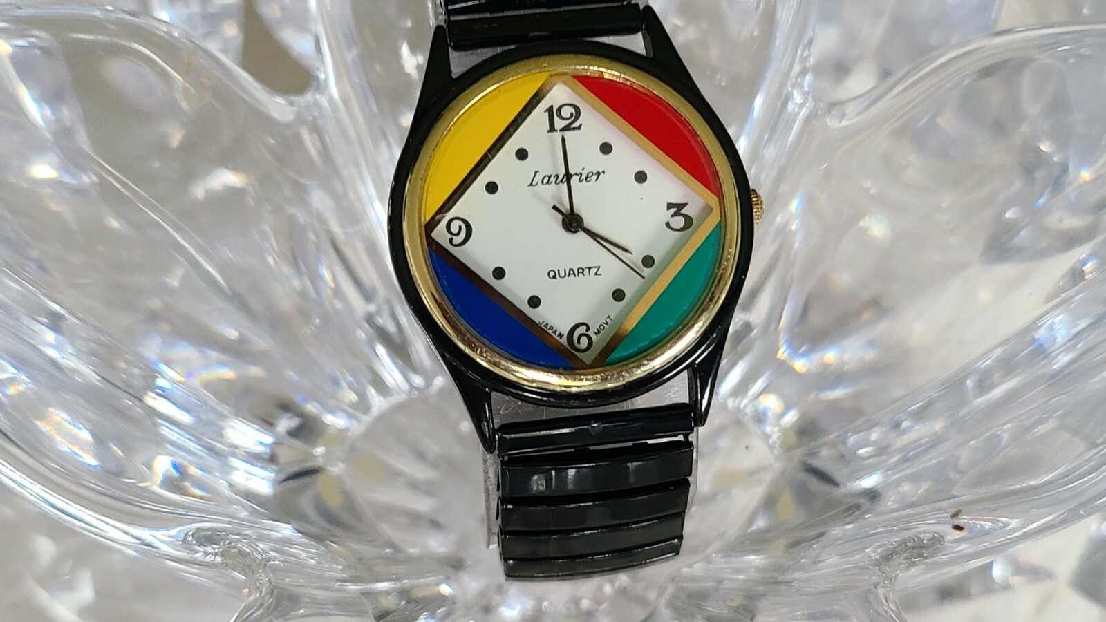 Laurier Black Stainless Steel Multi-Color Crystal Analog Women’s Watch (226)