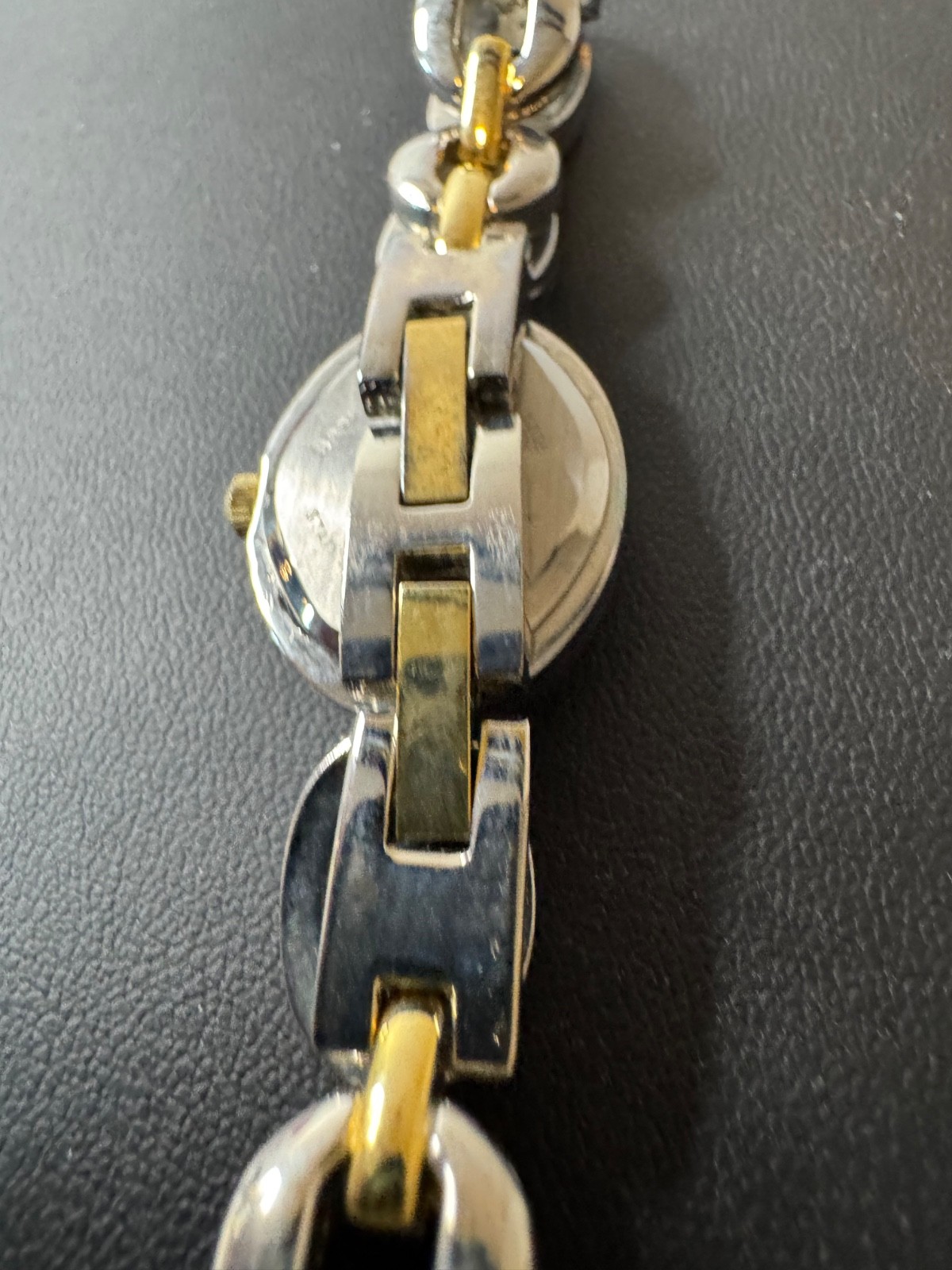 Allude Watch Womens Gold Tone Oval Dial Floating Rhinestone Links New Battery