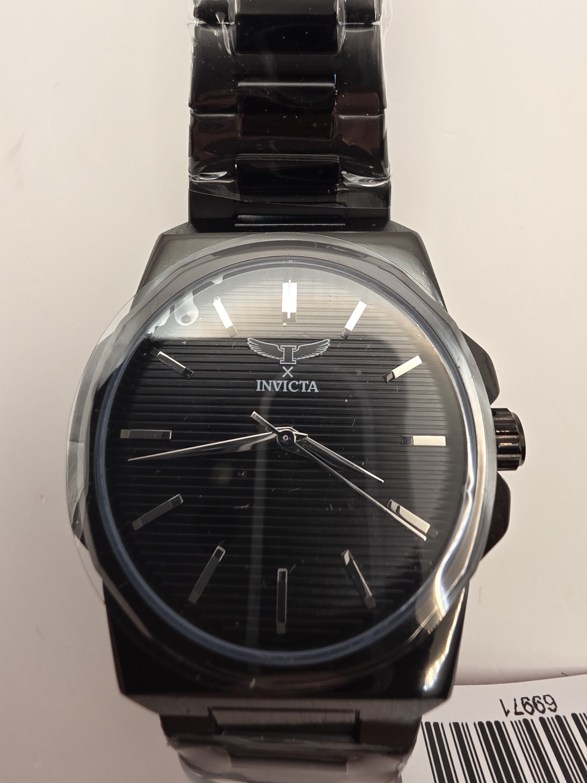 Invicta Specialty Men’s 44mm Quartz Black Dial Black Steel Bracelet Box#9