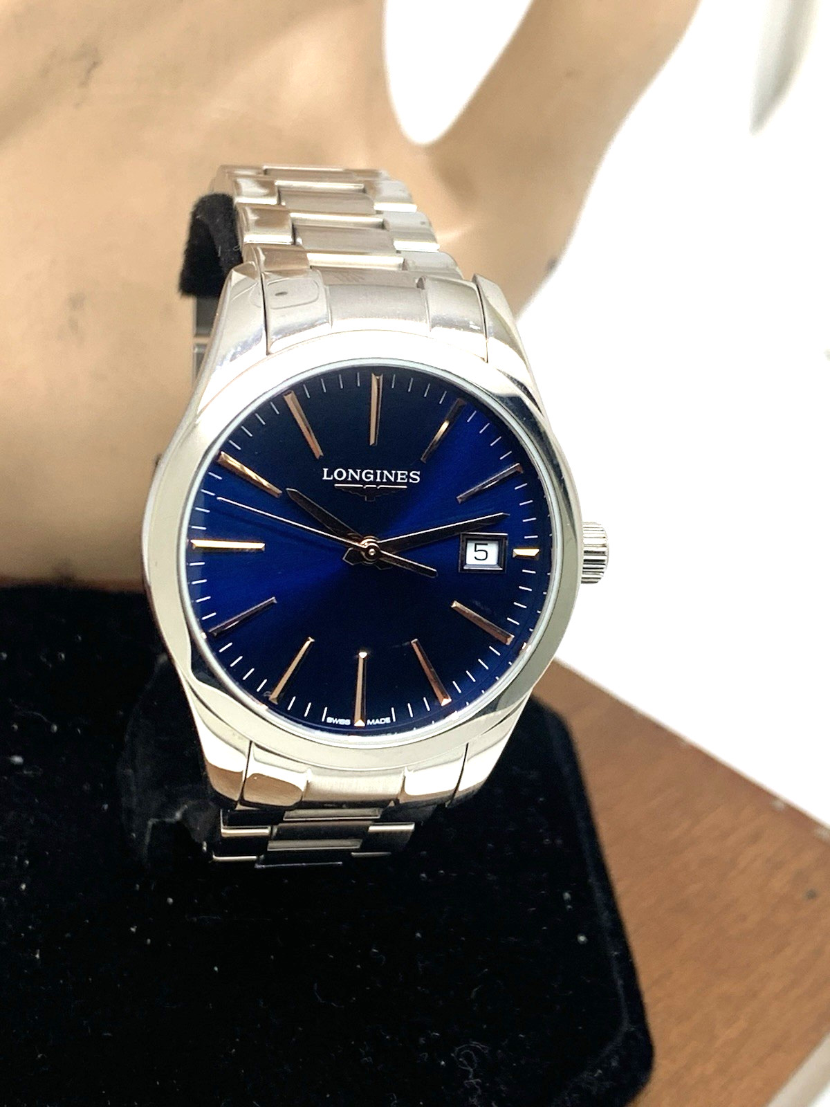 Longines Women’s Watch L23864926 Conquest Swiss Quartz Blue Dial Steel 34mm