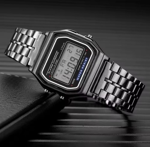 2026 F-91W-1 Men’s Waterproof Digital Watch Gray Resin Classic Alarm Light
