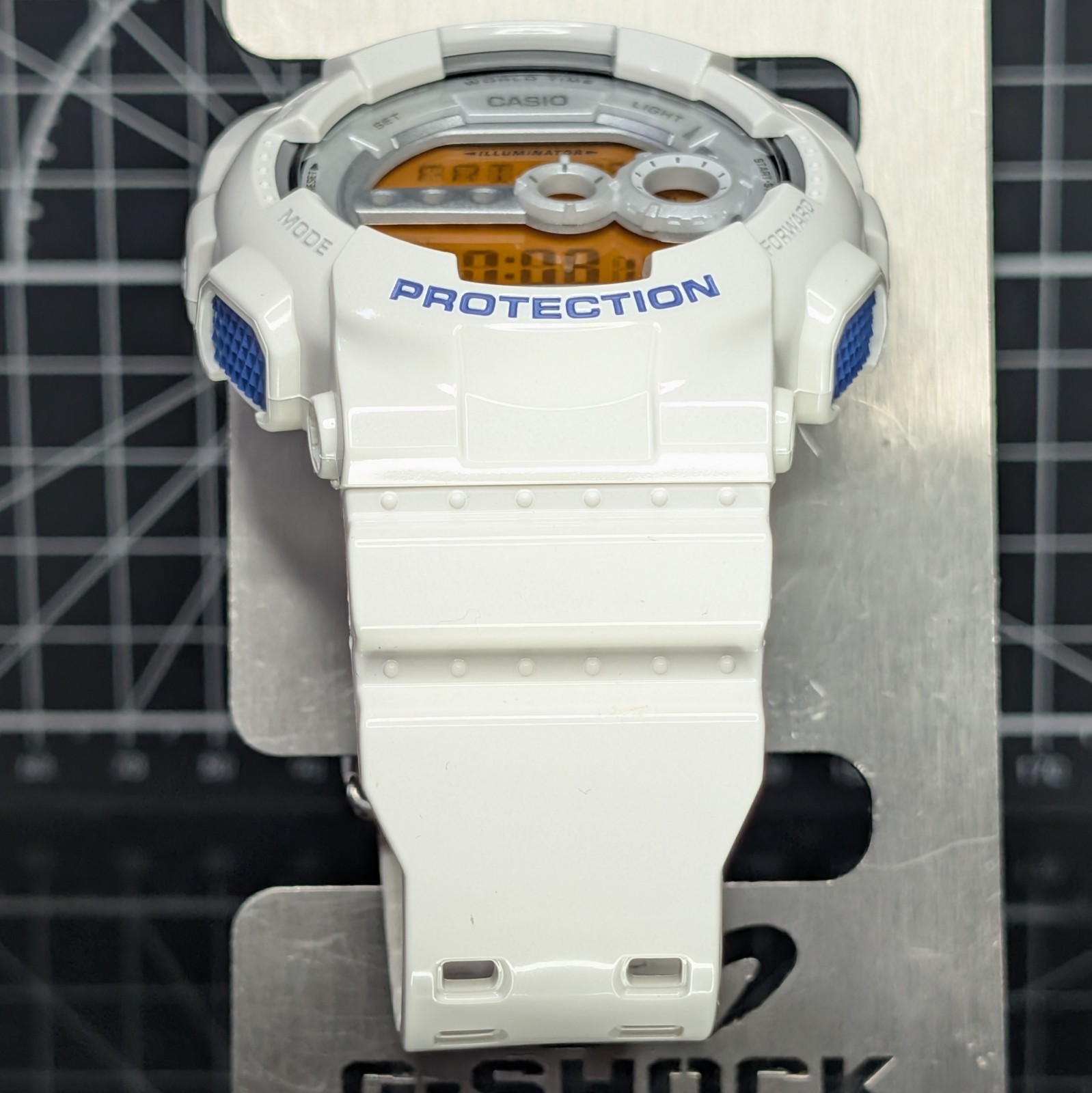 Casio G-Shock CRAZY COLOUR GD-100 White Blue Orange Digital Big Case GD-100SC-7