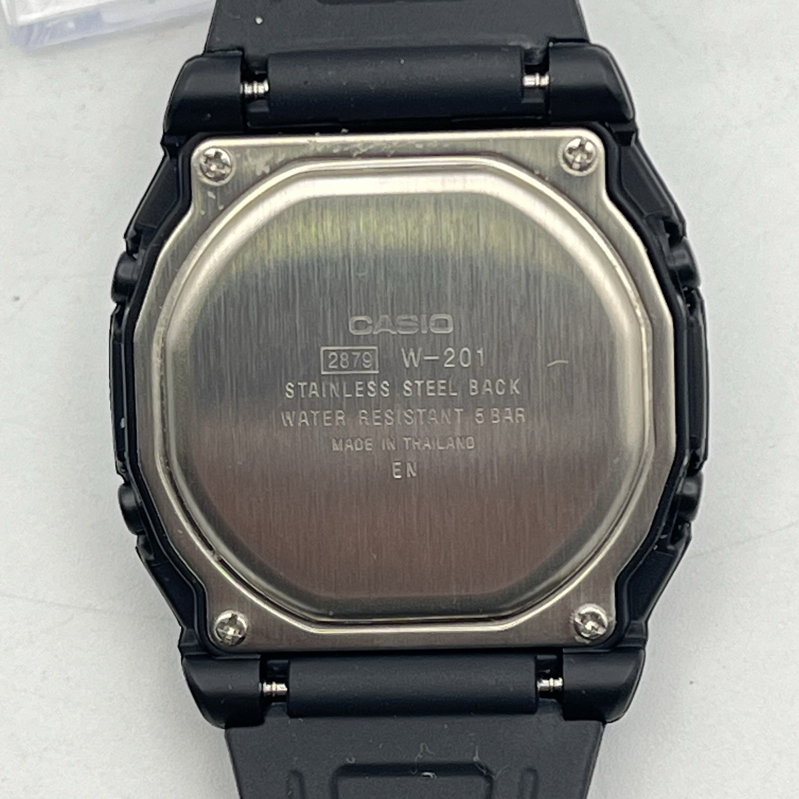 Casio Chronograph 30mm Watch – W-201 – Black Resin Alarm Illuminator – WORKS