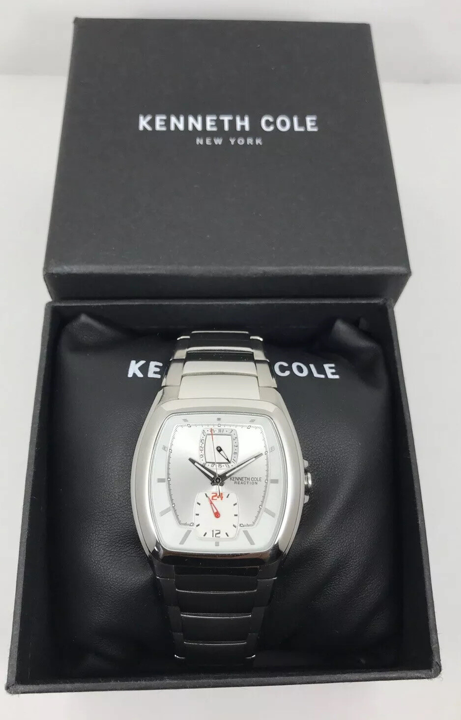 Kenneth Cole Reaction Men’s KC3686 Barrel Tonneau Shape Stainless Steel Watch