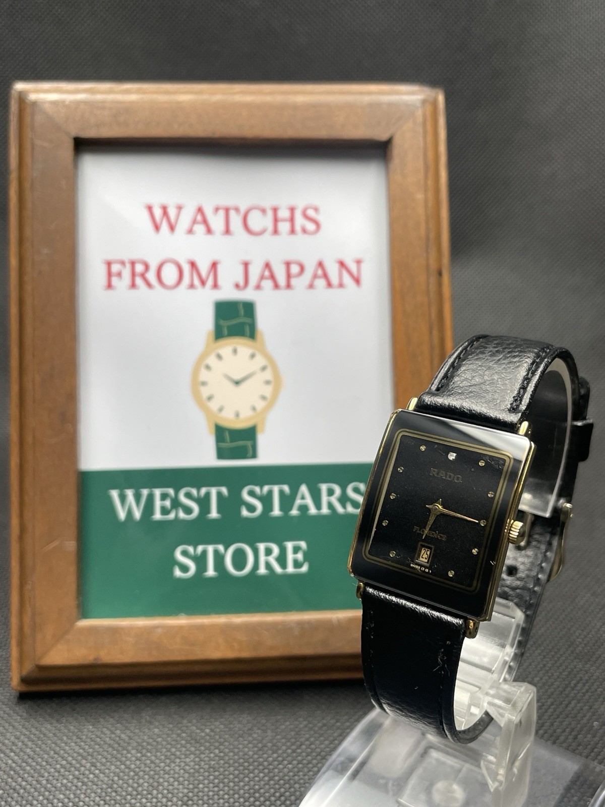 [Very good] Vintage Rado Florence 160.3605.2N Gold Black Men’s Quartz Watch