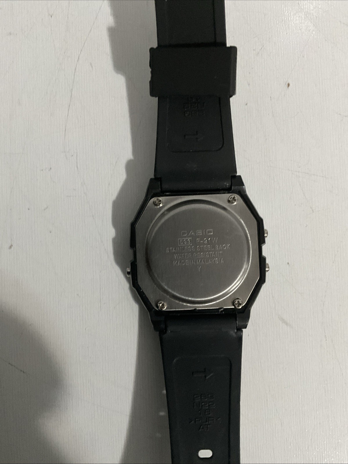 Casio F91W-1 Digital Chronograph Watch Black Resin Band