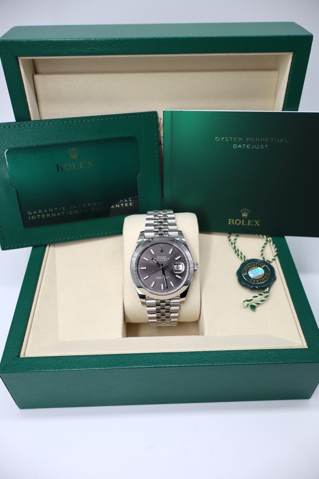 Rolex Datejust 41 NEW 2025 Slate Stainless Steel Smooth Bezel Jubilee