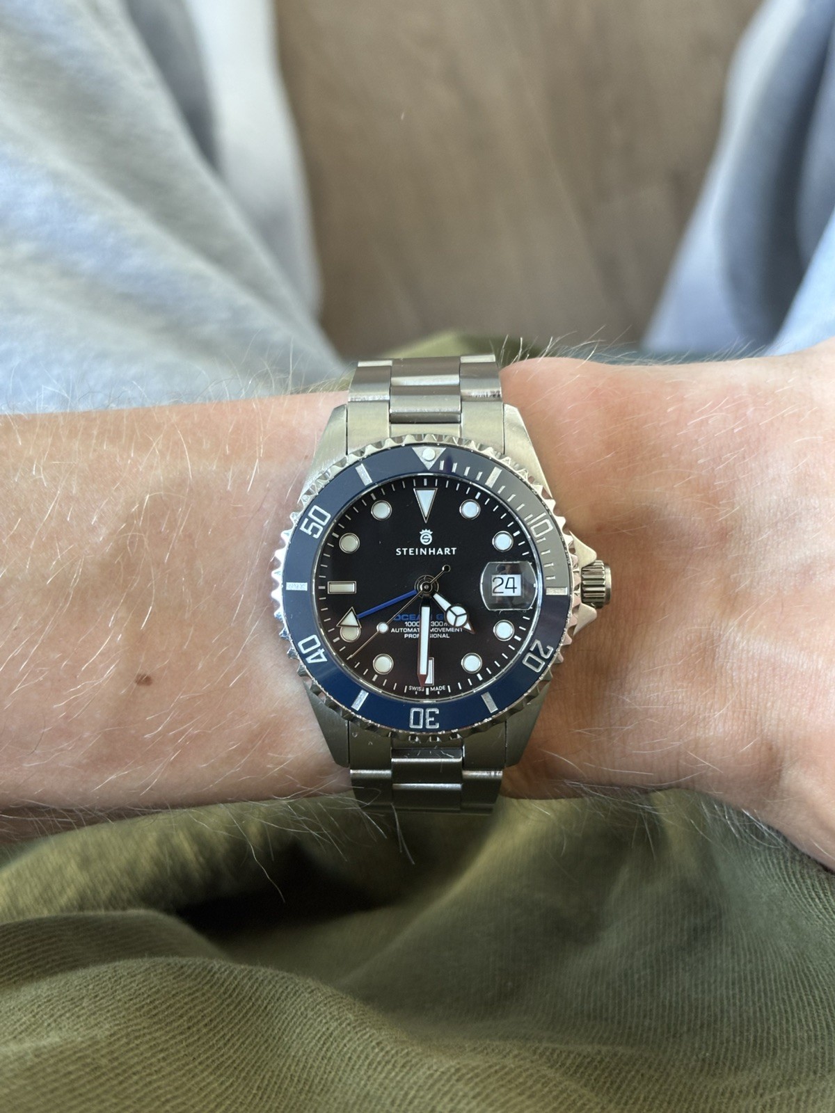 Steinhart Ocean One 39 GMT w/ blue dial BOX AND PAPERS