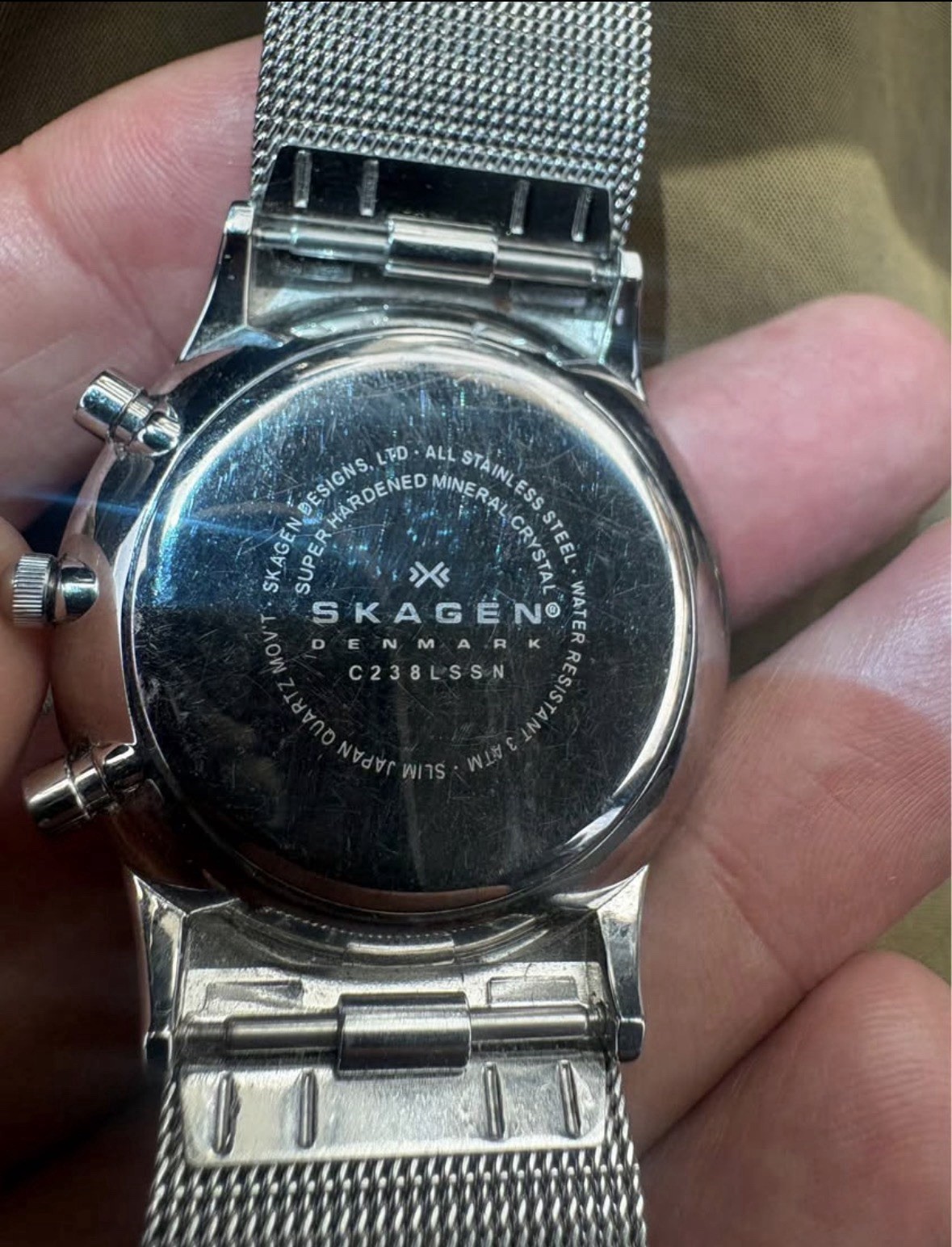 Skagen Havene chronograph Denmark Mens watch Blue Dial EUC
