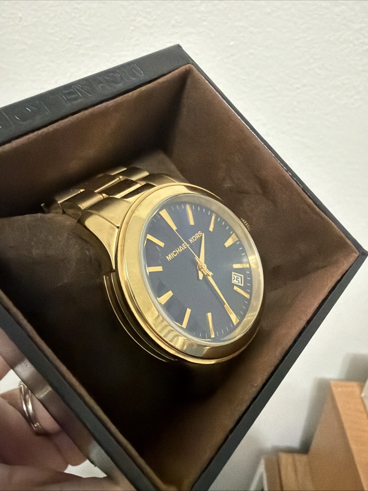 Michael Kors Watch Blue and Gold