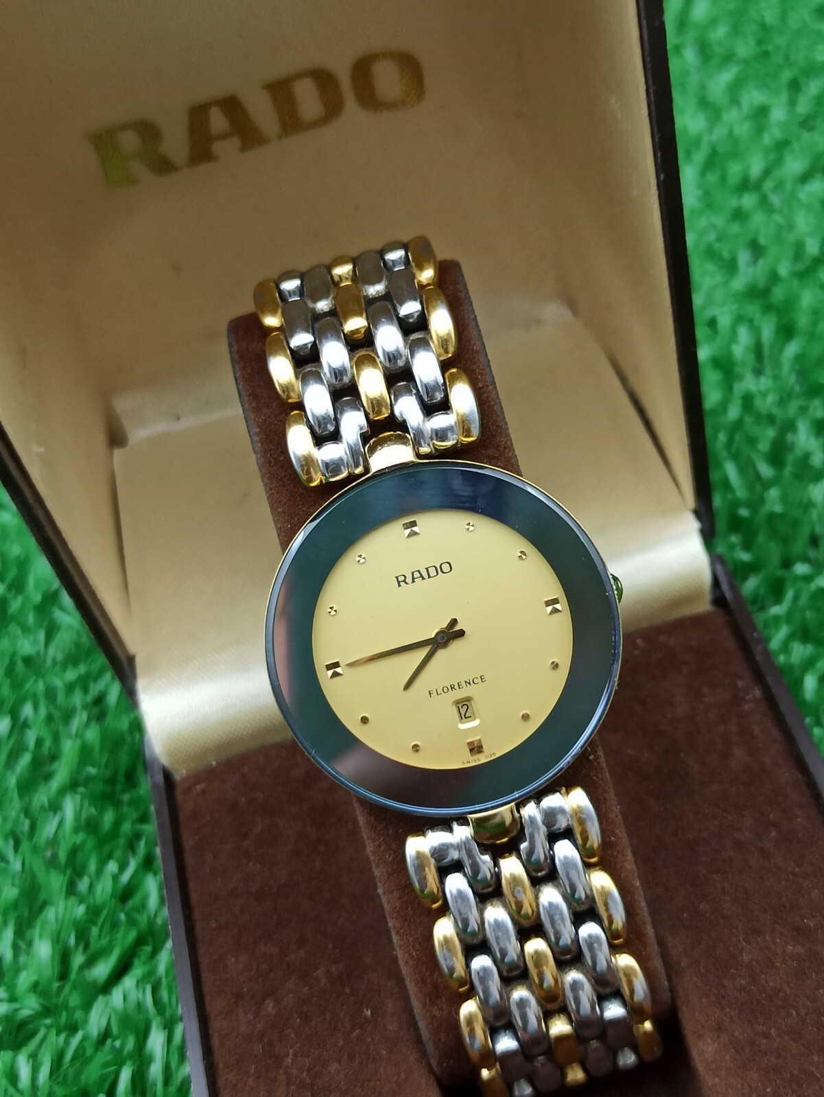 Iconic Model Rado Florence Classic Watch & Half-Gold Swiss Movement 80s Quartz