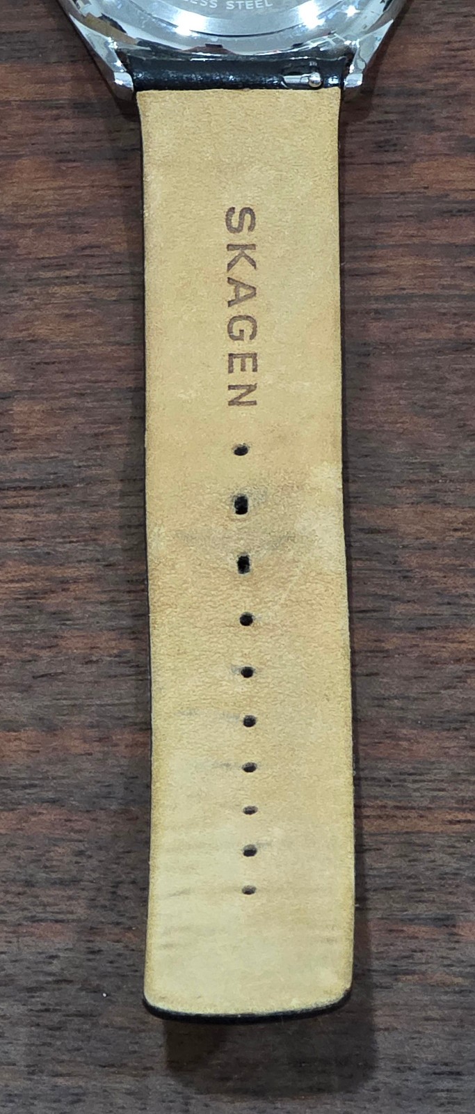 Skagen Holst SKW6283 Mens White Dial Black Leather Watch Tested w/ New Battery