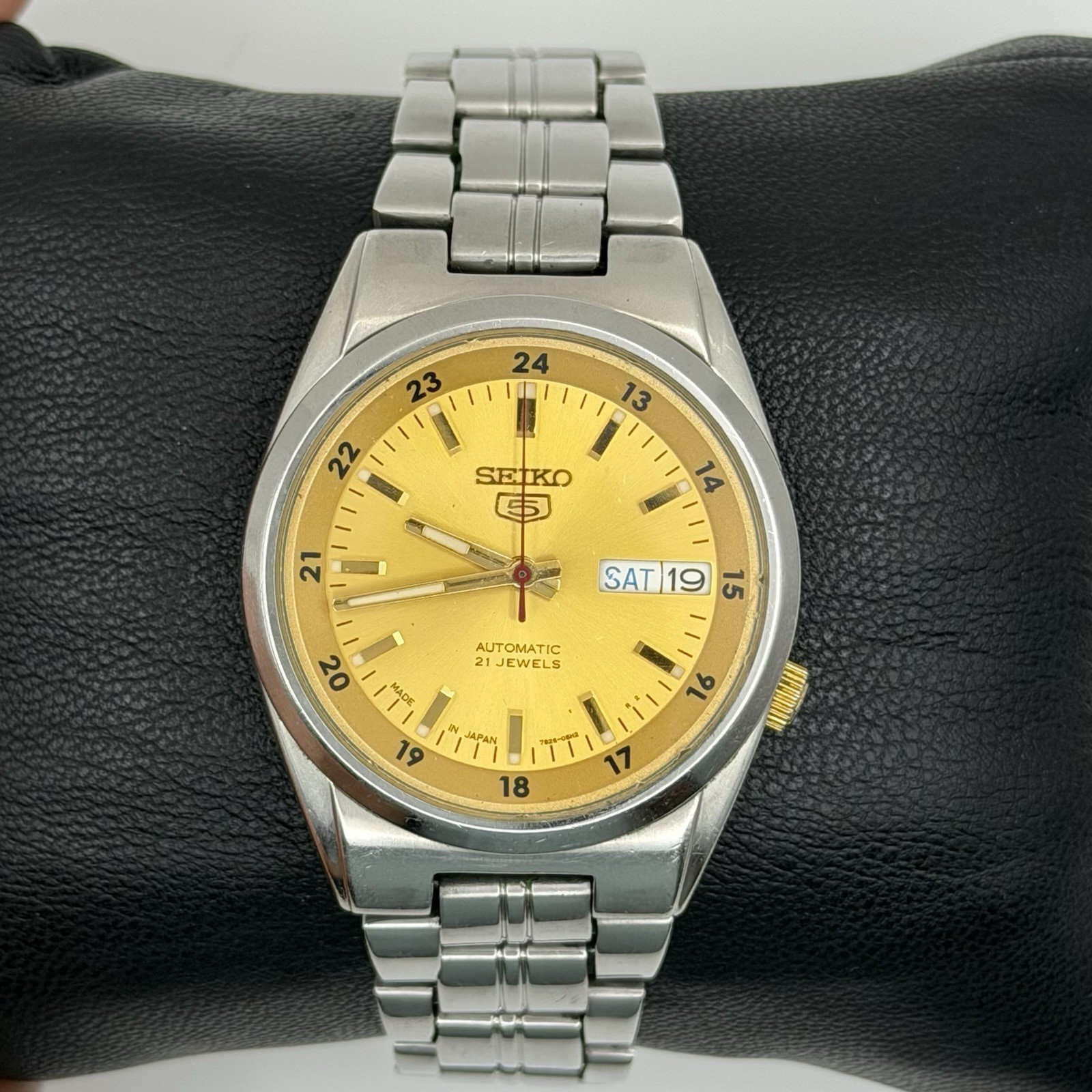 Seiko 5 Vintage Automatic Men Watch 7S26-02C0 With Gold Dial, 36mm