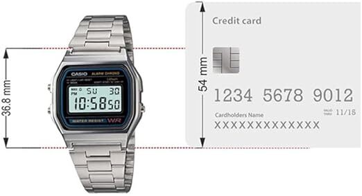Casio A158WA-1, Classic Digital Watch, Chronograph, Alarm, Date, 7 Year Battery