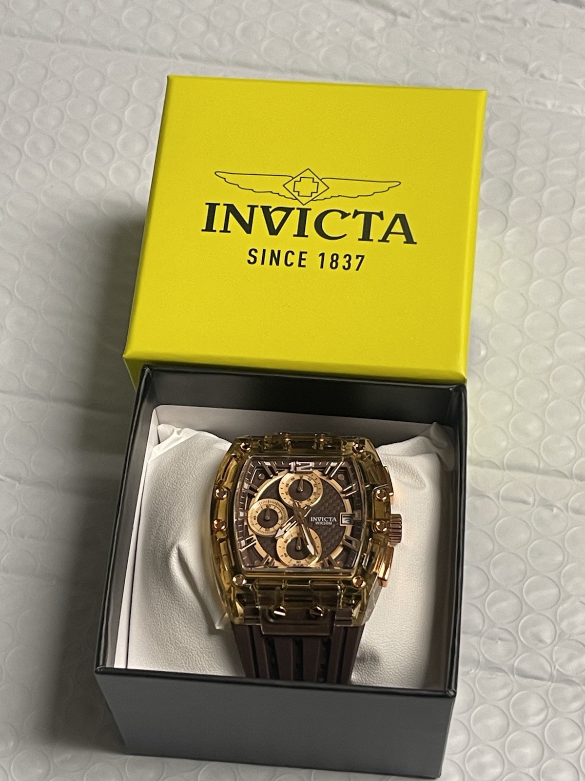 Invicta S1 Rally Allogrip Men42mm Brown Tone Case BrownMetal Dial Brown Band