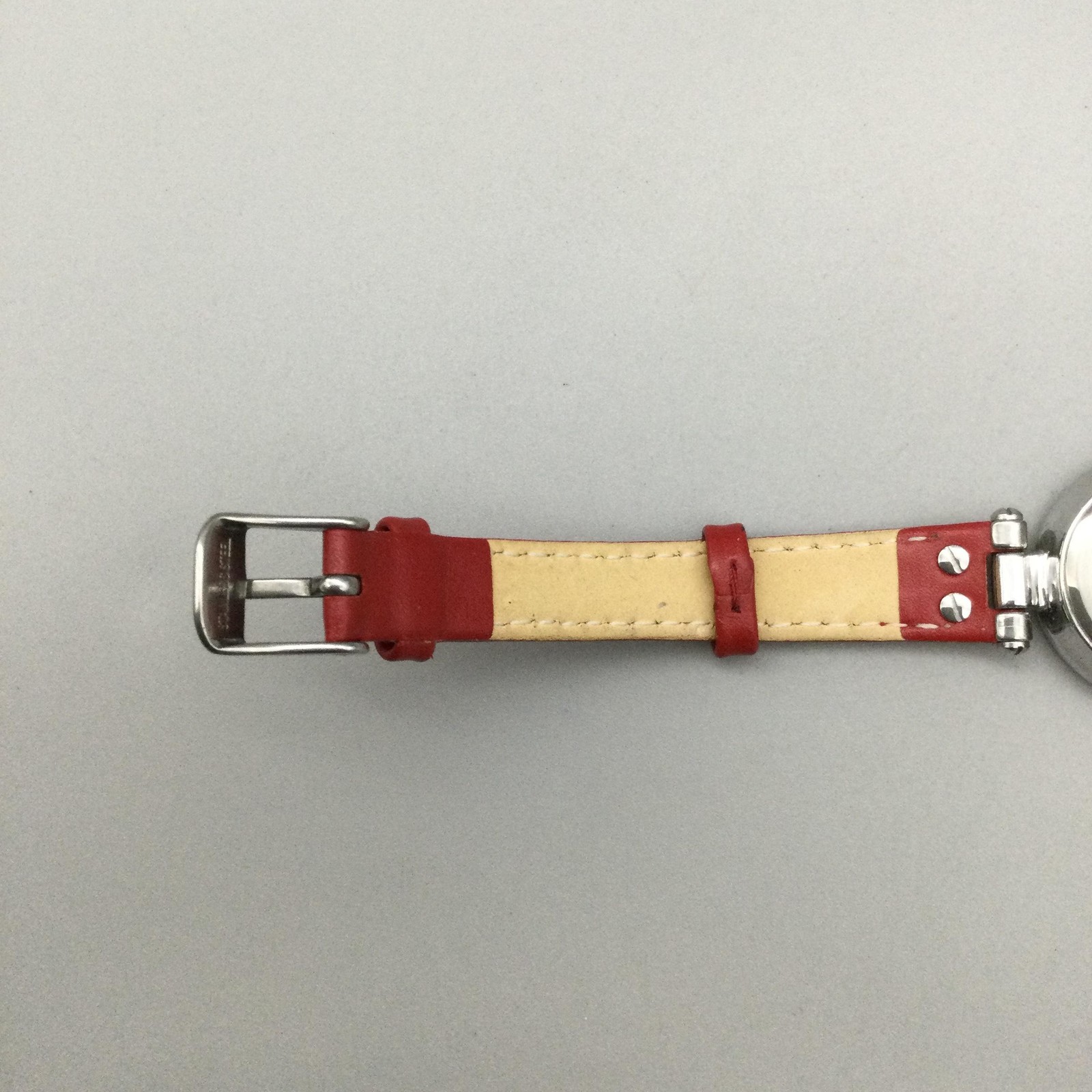 Anne Klein Womens Watch 26mm White Dial Red Leather Dress 10/2143 New Battery