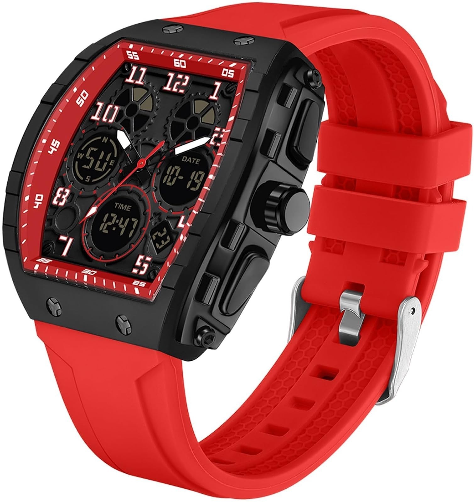 findtime Men’s Digital Analog Dual Time Waterproof Wristwatch