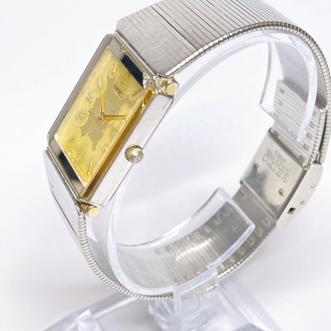 Seiko Men’s Quartz Wristwatch 80 Square Gold Silver Used from Japan