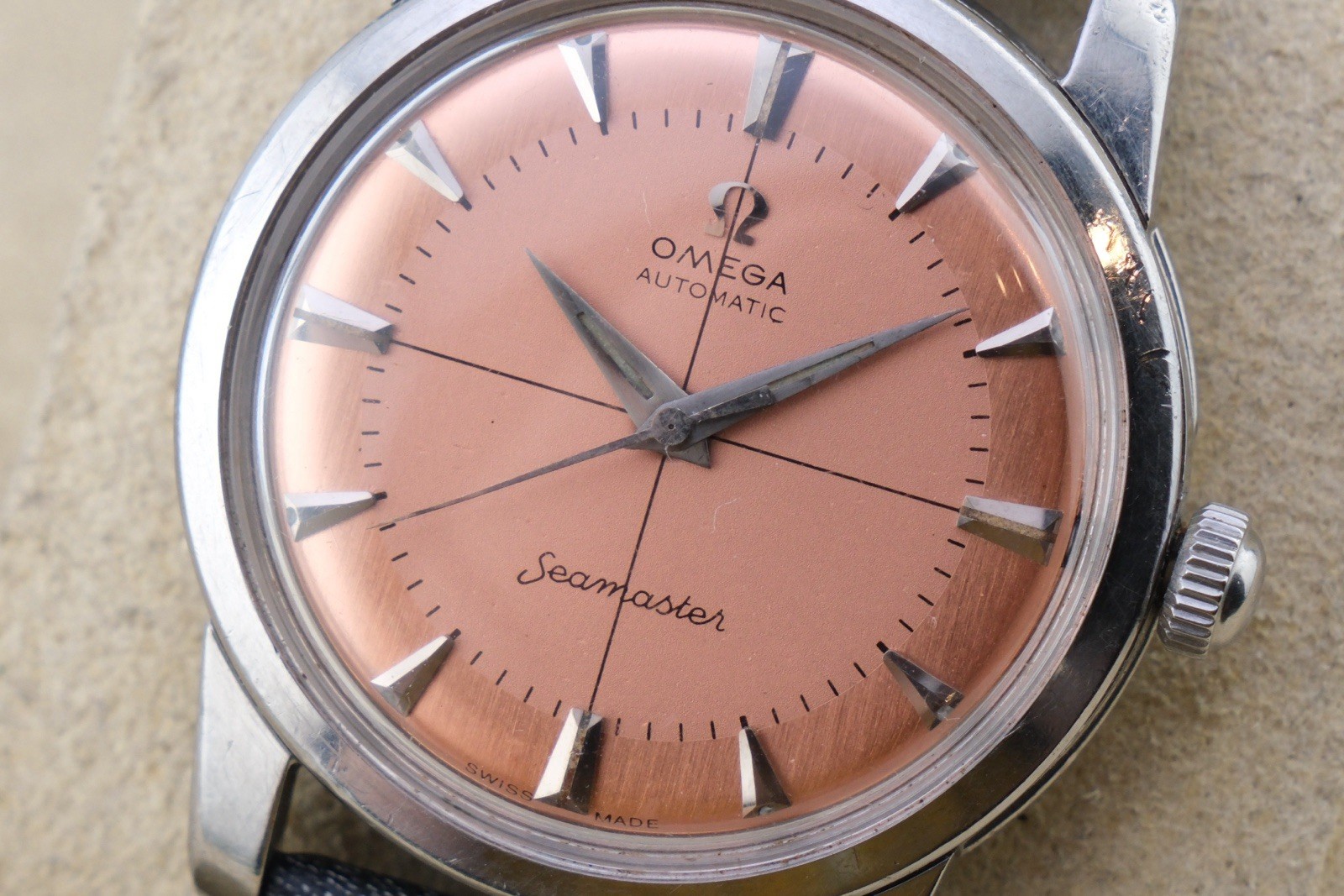 Vint Omega Seamaster Ref. 2846 2848 Cal. 500 34mm Watch Salmon Dial Thick Lugs!