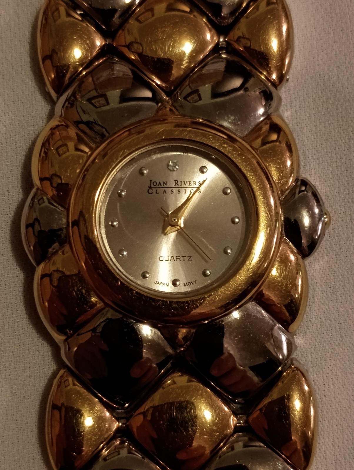 Vintage Joan Rivers Classics Two-toned Wide Band Chunky Quartz Watch! Fabulous!!