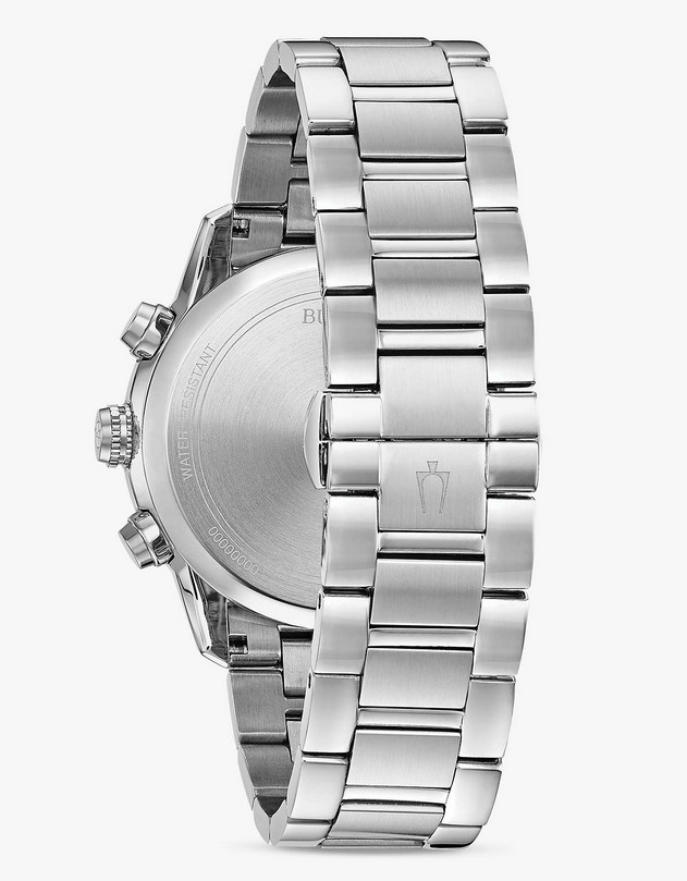 Bulova Sutton Stainless Steel Black Dial Men’s Chronograph Watch 96B319