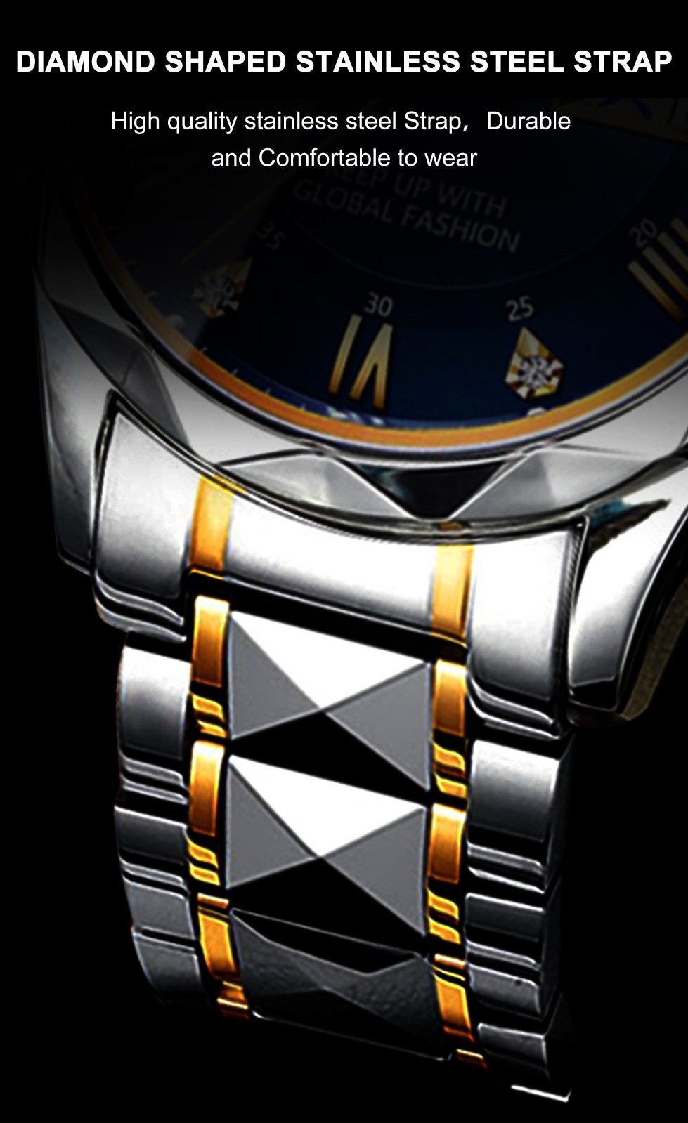 Original POEDAGAR Men Top Brand Business Luxury Waterproof Quartz Watch Blue UK