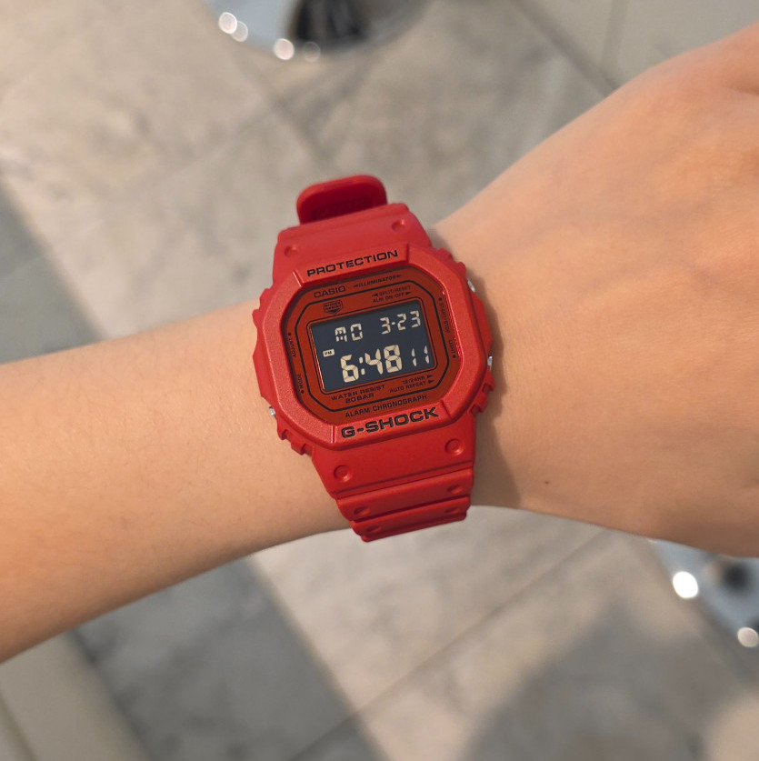 Casio G-Shock DW-5600RRB-4DR Iconic Red Digital Watch 200M 5-Year Battery