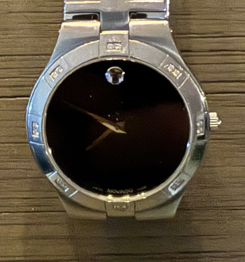 Movado Juro 0605721 Genuine Diamond Bezel Men’s Watch – 84-G2-1899 Free Box