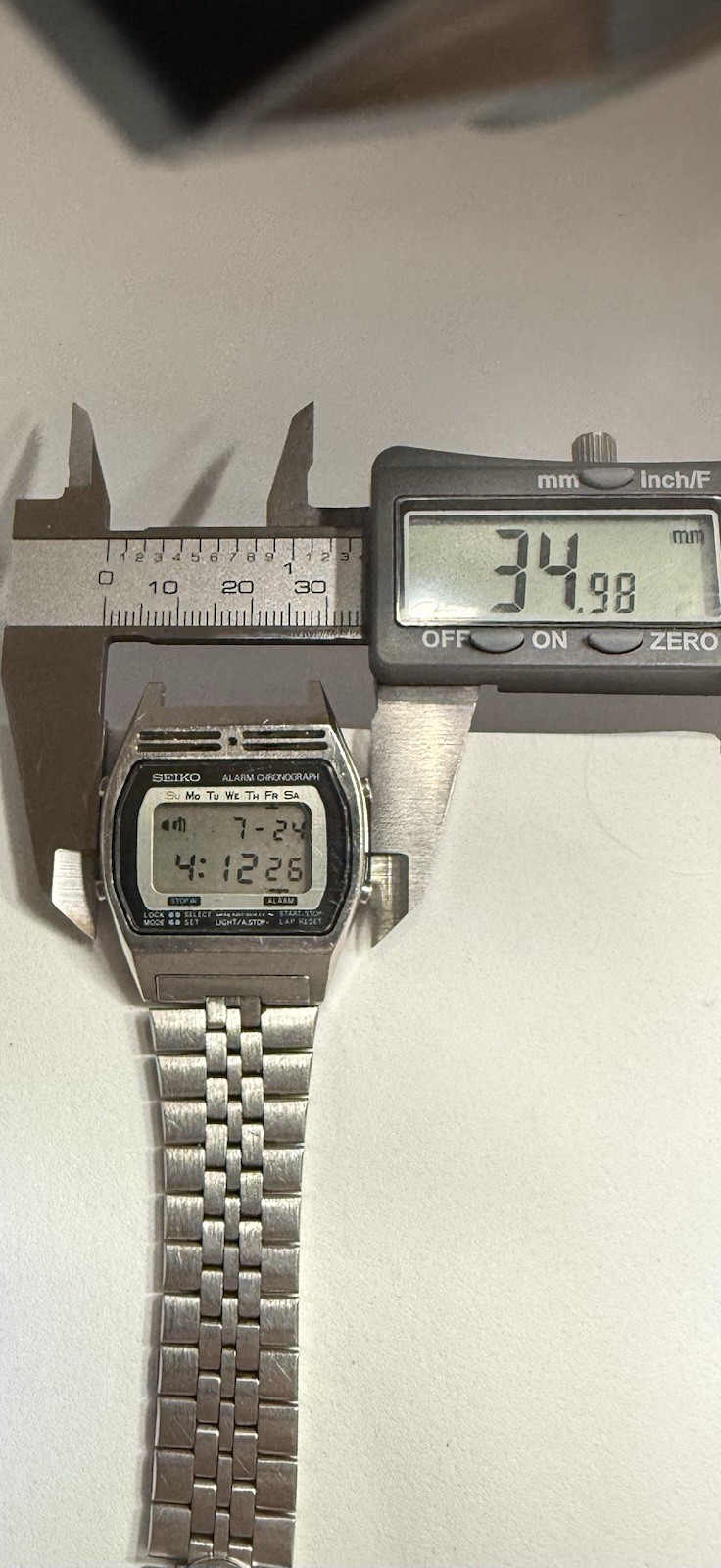 Seiko A257‑5010 Alarm Chronograph Digital Stainless Steel — Tested‑Working