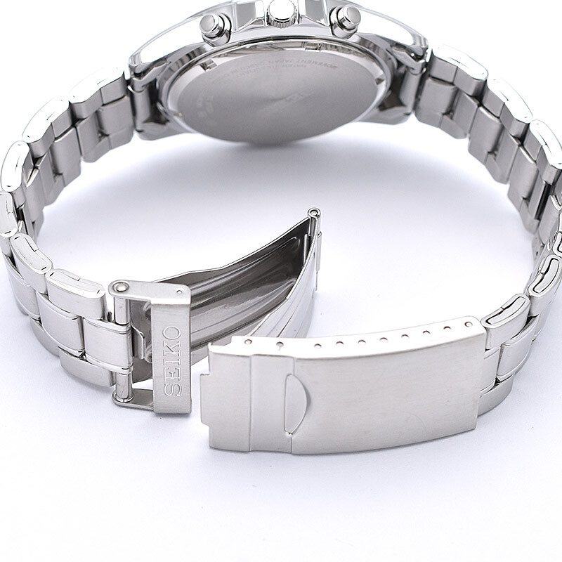SEIKO SND367P1 Chronograph Stainless Steel Watch SND367 SND367PC