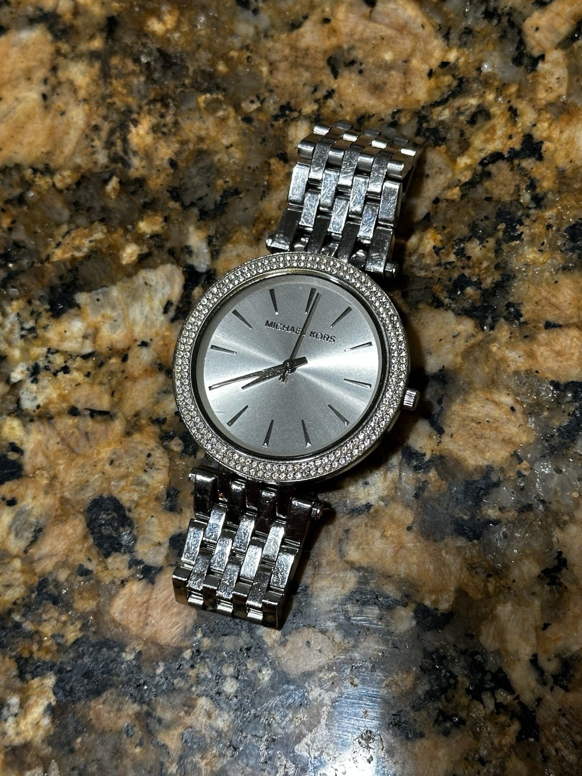 Michael Kors Women’s Silver Stainless Bracelet Watch Crystal Bezel