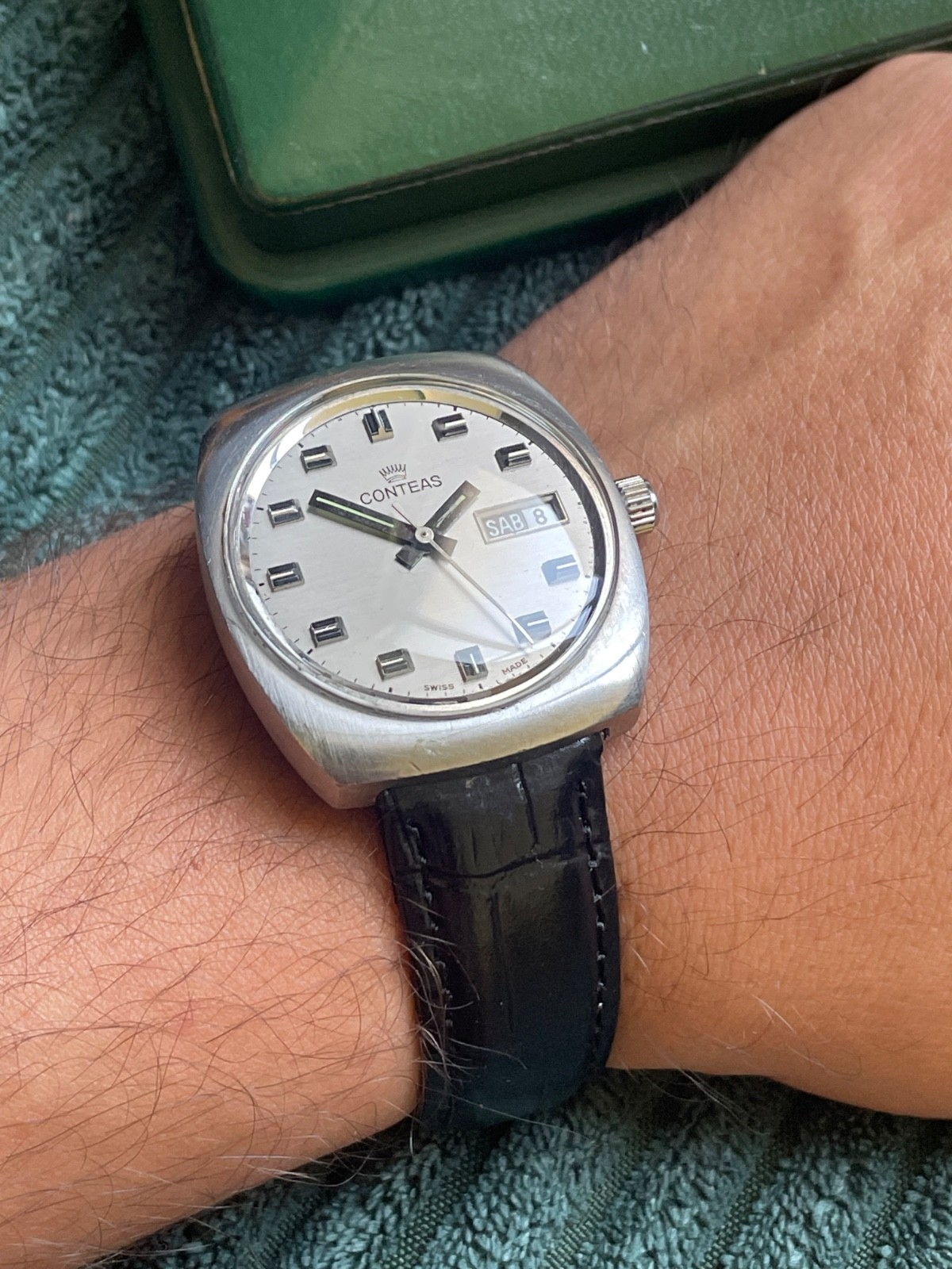 Conteas Automatic Day-Date Vintage Watch – ETA 2688 original box/price tag