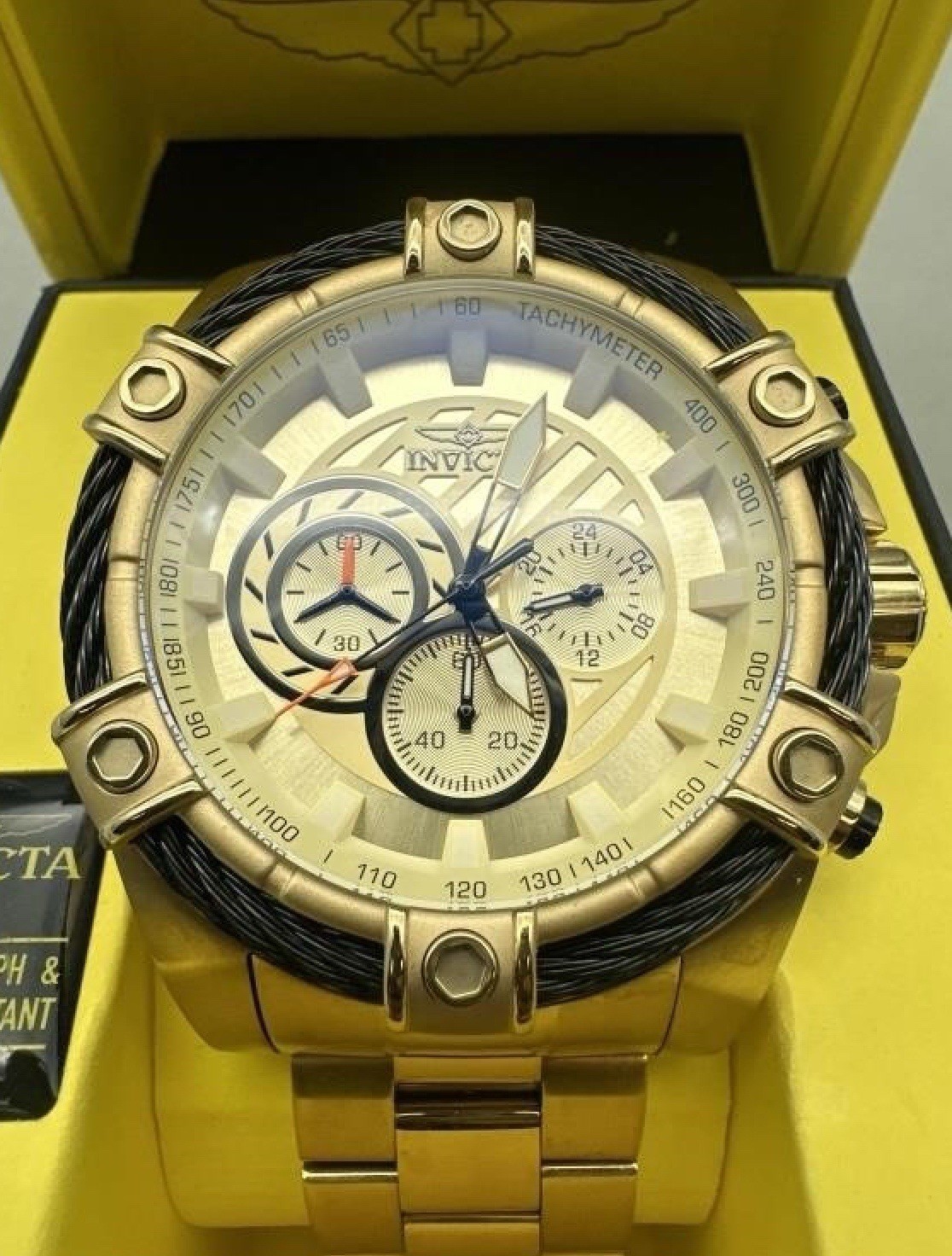 Invicta Bolt 25515 – Trinite Night Glow Chronograph Gold Dial Men’s Watch NEW #2