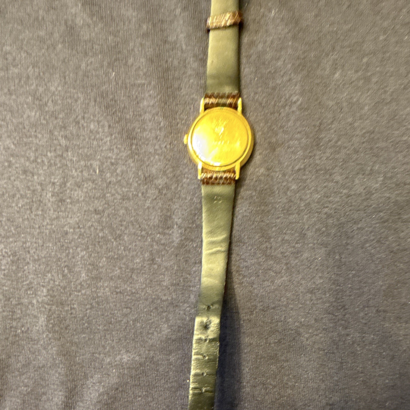 Gucci 3004L Quartz Swiss Made Round 26mm Gold Case Red/Green Dial Brown Strap