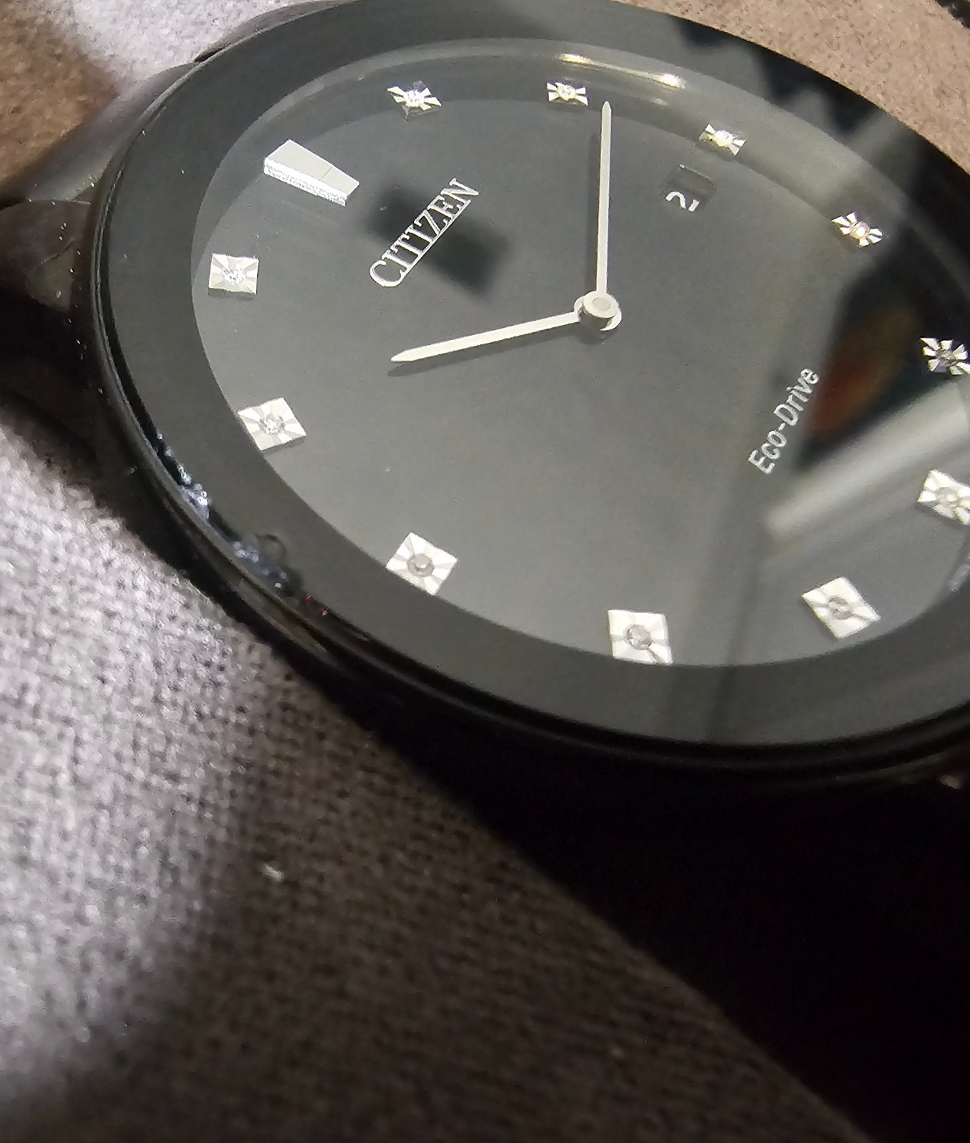 CITIZEN Eco-Drive J165-S086892 Axiom Black Diamond Accent Men’s Watch