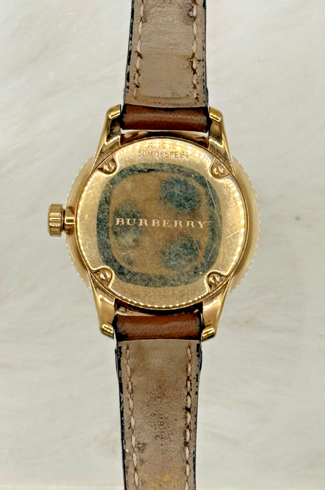 Burberry BU10101 The Classic Tan Gold Tone Steel 32 mm Women’s Watch W/Box