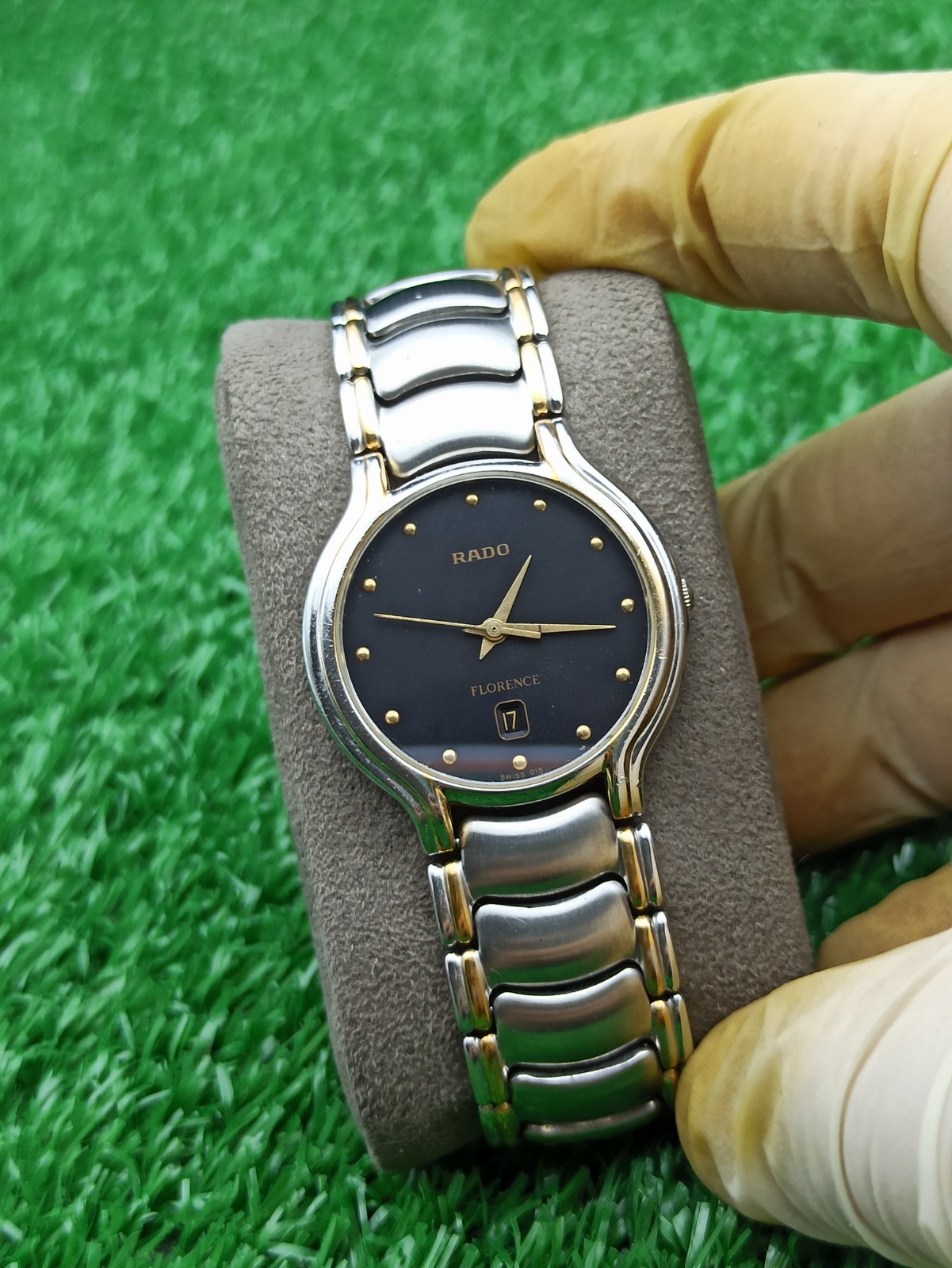 LUXURY RADO FLORENCE CLASSIC WATCH QUARTZ DARK DIAL MEN VINTAGE 80s SWISS MADE