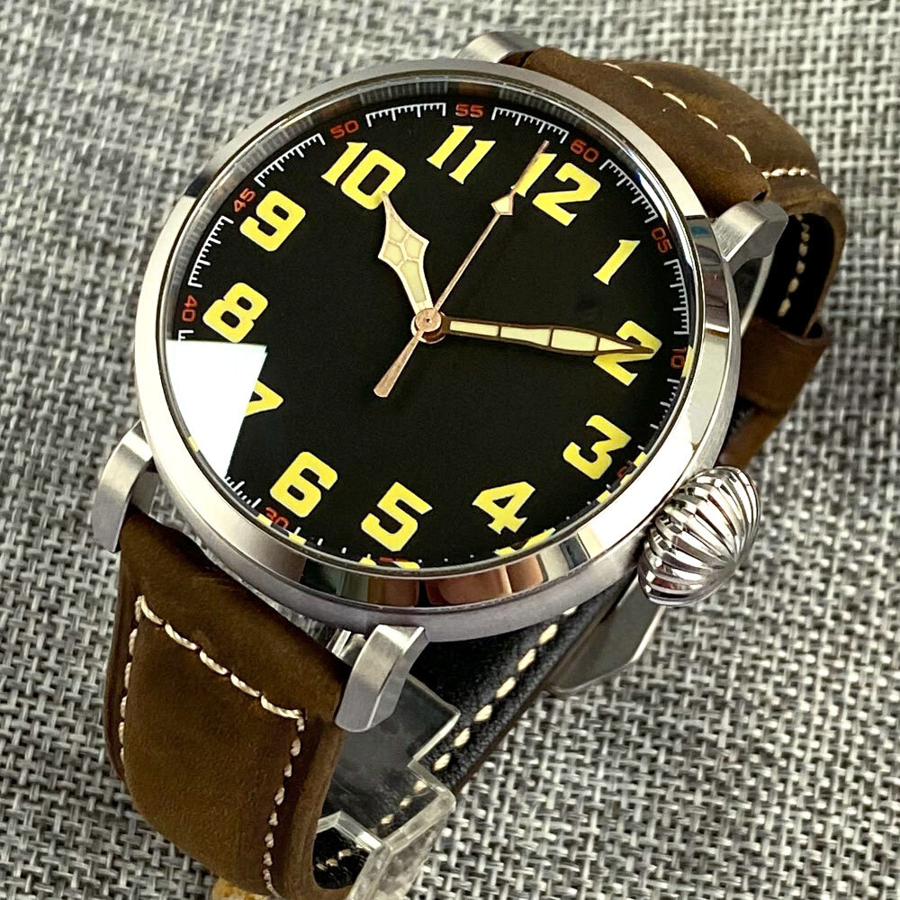 46.5mm Tandorio Sapphire Glass NH35A PT5000 Auto Movement Big Men Watch Luminous