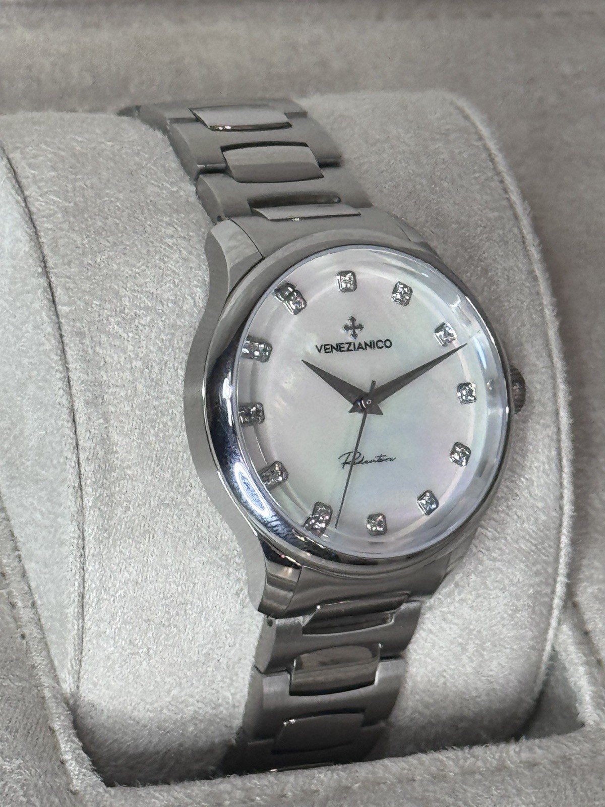 Venezianico Redentore Automatic MOP Dial Diamond Markers SS Complete Set