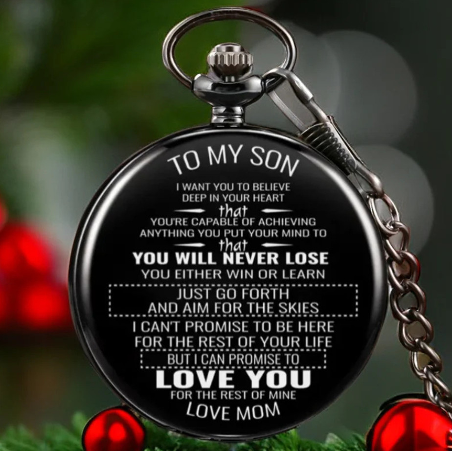 “TO MY SON/ DAUGHTER/ DAD” Quartz Pocket Chain Watch